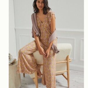Anthropologie Matilda jumpsuit Ruffled jumper romper xs soft lounge cozy